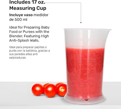 TAURUS ROBOT 500 INOX COMPLETE | Immersion Blender 500 W | Stainless Steel | Detachable Rod | Turbo Rotation System | Pulse Control | Ergonomic and Anti-Splash | Accessories included