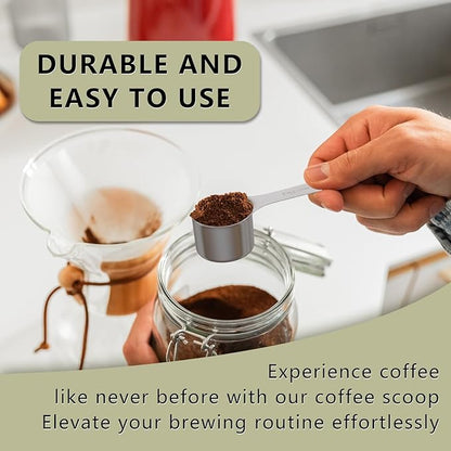1PCS 2 Tablespoon(2tbsp, 30ml, 1/8cup) Coffee Scoop, Long Handle Measuring Spoon, Stainless Steel Scooper