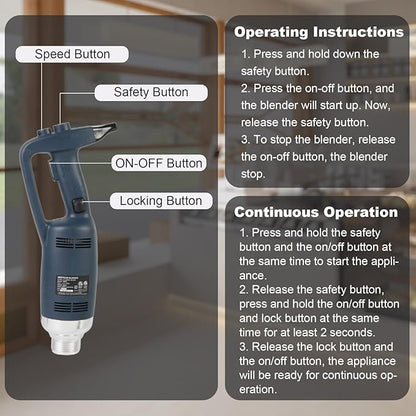 VONCI 750W Commercial Immersion Blender, Extra Heavy Duty Hand Blender with Variable Speed 8000-19000RPM, Handheld Stick Mixer with 20" SUS 304 Shaft, Commercial Emulsifier for Restaurant Kitchen.
