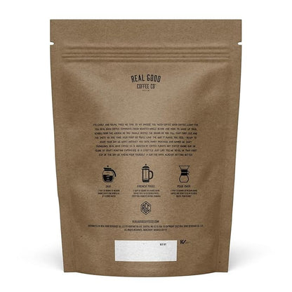 Real Good Coffee Company - Whole Bean Coffee - Organic Single Origin: Peru Medium Roast Coffee Beans - 2 Pound Bag - 100% Whole Arabica Beans - Grind at Home, Brew How You Like