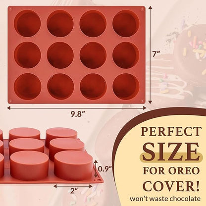 Chocolate Molds,2Pcs Dubai Chocolate Mold and Scraper for Stuffed Bar,Deep Round Fix Chocolate Candy Bar Mold for Filling Knafeh Pistachio Chocolate Bar Kit