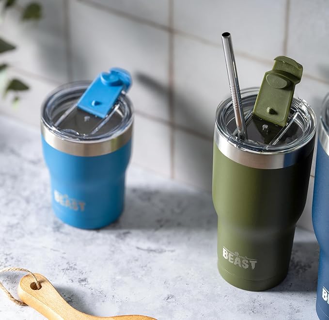 Beast 30 oz Tumbler Stainless Steel Vacuum Insulated Coffee Ice Cup Double Wall Travel Flask (Army Green)
