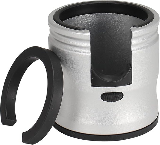 Espresso Tamping Station, Coffee Portafilter Holder, Aluminum Alloy Stand Fit for Most 51mm, 53mm, 54mm and 58mm Portafilter (Round,Silver)