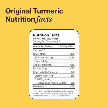 Morning Made Turmeric Latte Powder | Organic Turmeric, Ginger, Cinnamon & Black Pepper Blend, Caffeine-Free Coffee Alternative | Vegan, Gluten-Free, Low Sugar | 10.6oz (60 Serves)