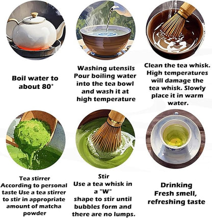Matcha Whisk Set Pink, Ceramic Matcha Set Includes Matcha Bowl, Bamboo Whisk, Whisk Holder, Scoop, Rest, Sifter and Tea Towel – Complete 7 PCS Matcha Kit for Matcha Lovers Gift
