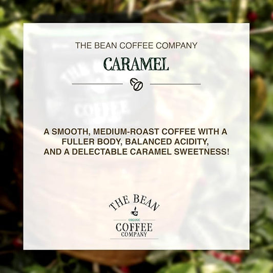 The Bean Organic Coffee Company Caramel, Medium Roast, Whole Bean Coffee, 16-Ounce Bags (Pack of 2)