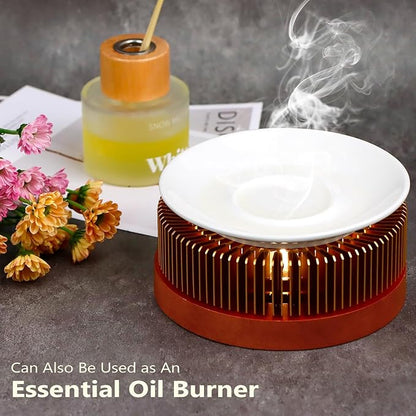 KAYCROWN Teapot Warmer, Tea Warmer with Tealight Holder, Teapot Heater for Heating Tea, Coffee, Milk, Food, Aluminum Alloy, Rose Gold
