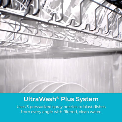 Kenmore 24" Built-in Stainless Steel Tub Dishwasher EasyFlex 3rd, SmartWash, UltraWash Plus, TurboDry, and MoreSpace Adjustable Rack, Energy Star Certified, White