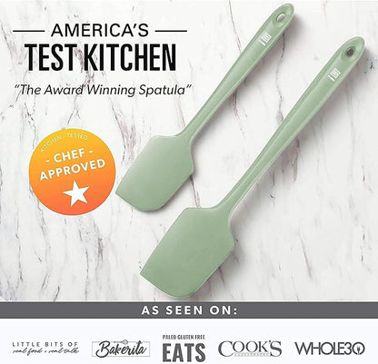 DI ORO Silicone Spatula - 600°F Heat-Resistant Rubber Kitchen Spatula for Baking, Scraping, & Mixing - BPA Free Nonstick Cookware Safe Flexible Utensil for Cooking - Seamless & Dishwasher Safe (Sage)