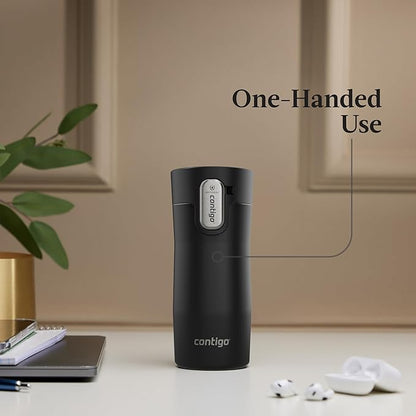 Contigo AUTOSEAL West Loop Vacuum-Insulated Stainless Steel Travel Mug with Easy-Clean Lid, 12oz, Matte Black
