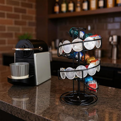 Coffee Pod Carousel Holder, Coffee Pod Storage Stand Organizer Holds up to 30 for Countertop Home Office Kitchen