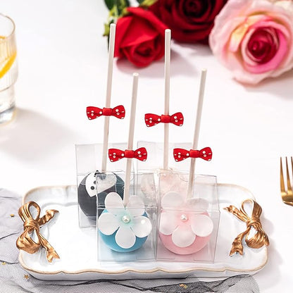 RomanticBaking 200 Pack 1 3/4" x1 3/4"x2"Clear Cake Pop Boxes with Holes Chocolate Truffle Boxes Treat Boxes Small Gift Boxes