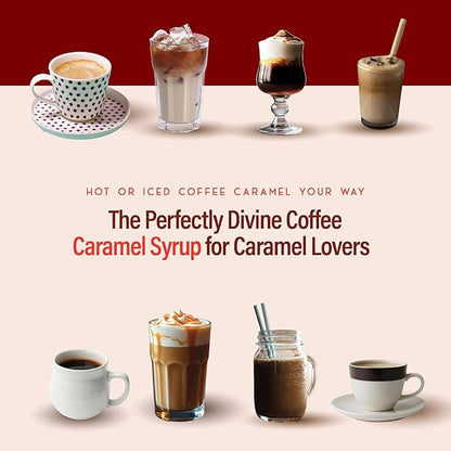 RIO Caramel Syrup for Coffee, Perfect for Hot or Iced Drinks, Rich, Sweet & Buttery Caramel Coffee Flavoring for Lattes, Macchiatos & Desserts, Barista-Grade Syrups for Home & Work - 700ml