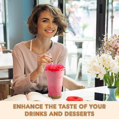 Fanale Strawberry Popping Boba Pearls, Vegan, Non GMO, Gluten Free, Fat Free, Perfect for Bubble Tea, Smoothies, Ice Cream, Desserts, and Beverages.