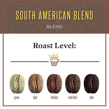 San Diego Coffee South American Blend, Medium Roast, Whole Bean Coffee, 16-Ounce Bag Café en grano tostado