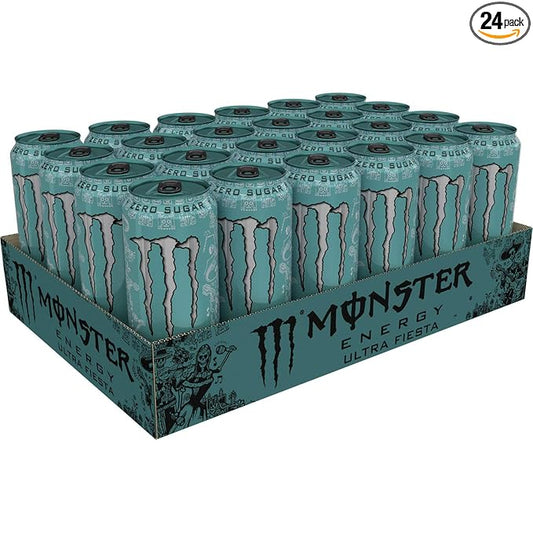 Monster Energy Ultra Fiesta Mango, Sugar Free Energy Drink, 16 Ounce (Pack of 24)