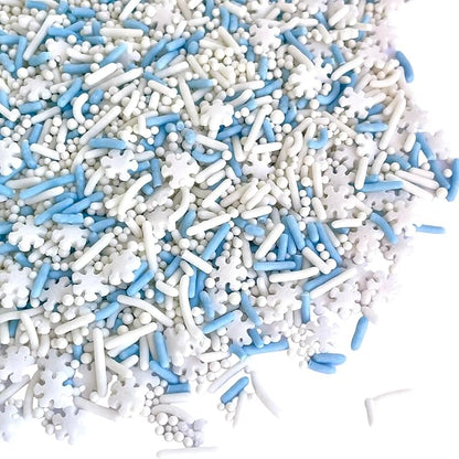 Manvscakes, Natural Sprinkles, No Artificial Dyes, Snowflake Edible Sprinkles, Holiday Cake Decorations, Dessert, Cookies, 3 ounces, Christmas Sprinkles, Winter Baking, Gluten Free, Blue Sprinkle