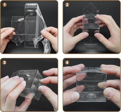 100pcs 2x2x2 Inch Clear Cake Pop Boxes with Hole Top Clear Favor Boxes Macaron Box Clear Treat Box for Birthday Wedding Party
