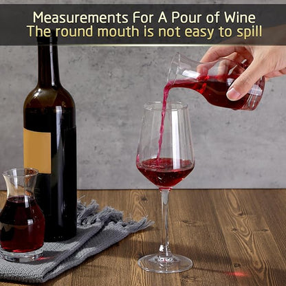 3 Pack Single Serving Wine Carafe Glass Small Mini Carafe Individual Wine Refill Decanter for Dinner Parties Tastings Bars Restaurants (6.5 oz)