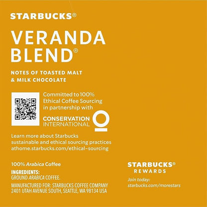 Starbucks Ground Coffee—Dark Roast Coffee (Veranda, 10 Count (Pack of 8))