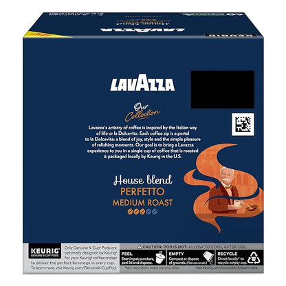 Lavazza House Blend Perfetto, Single-Serve Keurig K-Cup Pods, Medium Roast Coffee, 40-Count Box