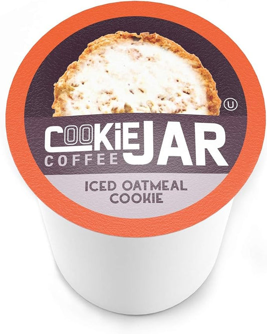 Cookie Jar Iced Oatmeal Flavored Coffee Pods for Keurig K Cup Brewers, 40 Count – Tasty Oatmeal Cookie Flavor in Every Sip, Ideal for a Sweet Coffee Break