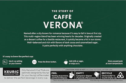 Starbucks Coffee K-Cup Pods, Caffè Verona, Dark Roast Coffee with Notes of Dark Cocoa & Caramelized Sugar, Keurig Genuine K-Cup Pods, 10 CT K-Cups/Box (Pack of 3 Boxes)