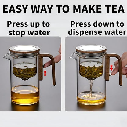 Enchanti Tea Pot, Creative Witchcraft Magic Glass Teapot, Detachable Loose Tea Glass Tea Infuser, Ideal for Tea Steeper-34oz (approx. 1000 ml)