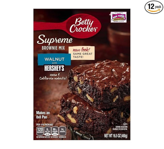 Betty Crocker Hersheys Premium Brownie Walnut, 16.5 OZ (Pack of 12)
