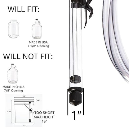 Auto Siphon Mini with 6 Ft of Food Safe Tubing & Clamp - Easy Home Brewing, Winemaking Kit, Complete System for Beer, Wine, Liquid Transfer & Fermentation Tools - Perfect for Small Batches