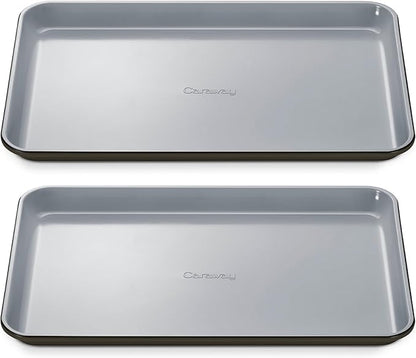 Caraway Non-Stick Ceramic Medium Baking Sheet - Naturally Slick Ceramic Coating - Non-Toxic, PTFE & PFOA Free - Perfect for Baking, Roasting, and More - Medium (15" x 10") - Black