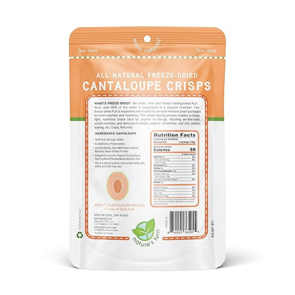 Nature’s Turn Freeze-Dried Cantaloupe Crisps – Healthy, Gluten-Free, Crispy & Delicious, Plant-Based Snack, Ideal for Cereal, Smoothies, School Lunches, & On-the-Go, Bags of 6 (0.53 oz Each)