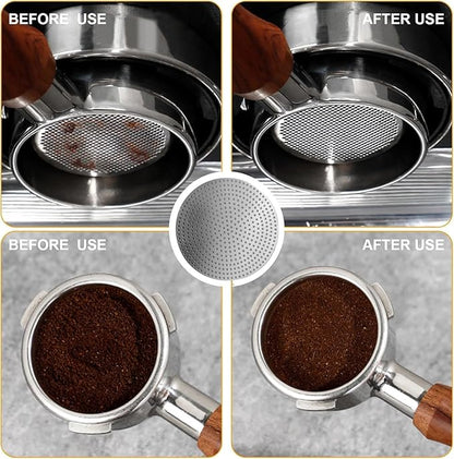 Gmnuiy51mm Coffee Espresso Tamper ，with Stainless Steel Base Tamper ，Silicone Tamper Mat,Black Espresso Distribution Tool， Coffee puck screen