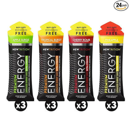 NewTrition® Extra Strength Energy Shots, 250mg Caffeine Energy Shots with Vitamin B & Amino Acids, Sugar-Free Vitamin Energy Shot, 1.7 fl oz (Pack of 12, 4 Flavors-Mixed-2)
