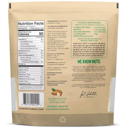 Nature’s Eats Superfine Almond Flour - Finely Sifted, Blanched Gluten Free Nut Flour for Bread, Pancake Mix, Muffins, Low Carb & Vegan Baking - 16 oz