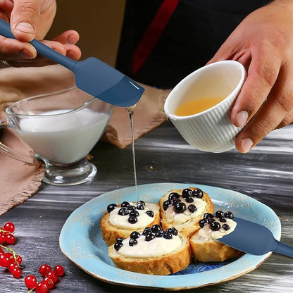 Coukre Silicone Spatula Set of 5,High Temperature Resistant, Food Grade Silicone, Dishwasher Safe, for Baking, Cooking (Pure Dark Blue)