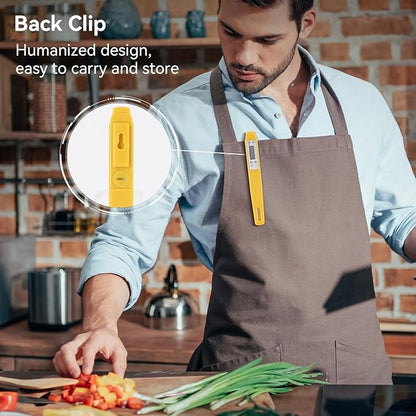 Akozon Digital Food Thermometer Automatic Calibration Pen High Accuracy Electronic Pocket Thermometer Yellow Home and Family Appliance and Decor
