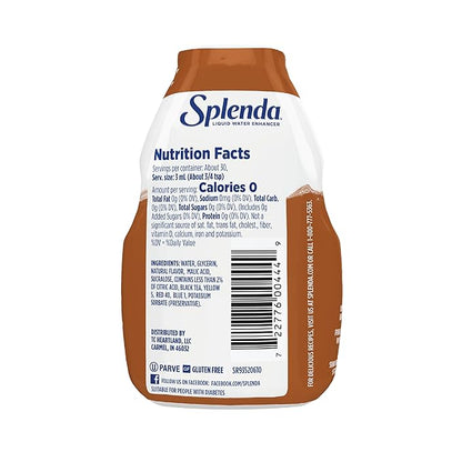 SPLENDA Liquid Water Enhancer Drops, Sugar Free, Zero Calorie, Natural Flavor, Concentrated Drink Mix, 3.11 Fl Oz Each Bottle (Sweet Tea, 2 Pack)