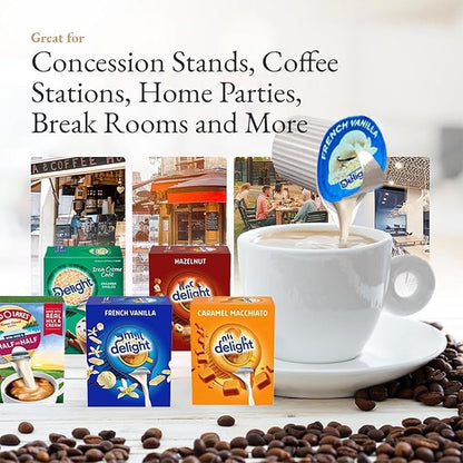 Coffee Creamer Singles Variety Pack – 50 Count – 5 Flavors: Half & Half, Hazelnut, French Vanilla, Caramel, Irish Creme – Non-Refrigerated Mini Creamers for Home, Office, Coffee Bar, Gifts