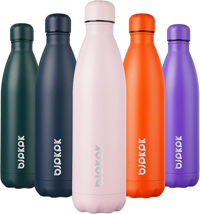 BJPKPK Stainless Steel Insulated Water Bottle 25oz Metal Water Bottles for School or Trave, Sakura pink