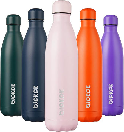 BJPKPK Stainless Steel Insulated Water Bottle 25oz Metal Water Bottles for School or Trave, Sakura pink