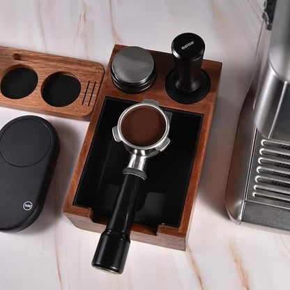53.3mm Espresso Hand Tamper, MATOW Calibrated Spring Loaded Coffee Tamper with Stainless Steel Flat Base, 30lbs Espresso Tamper with Anodized Aluminum Handle Compatible with Breville 54mm Portafilter