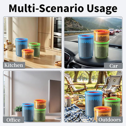 Small Sugar Tea Coffee Canister Container Set Airtight Storage Containers for Coffee Beans Patented Pull Snap Lock with Lids BPA Free Plastic 10/17/24oz