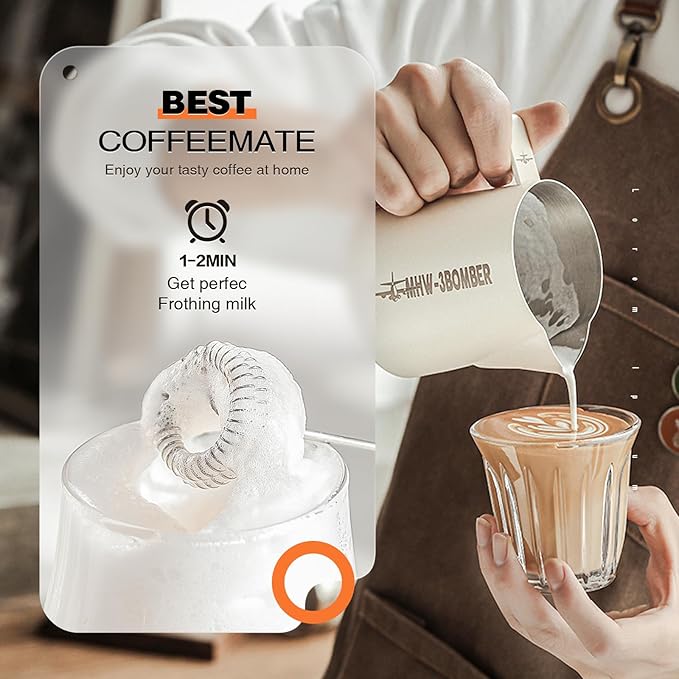 Milk Frother Rechargeable Handheld Electric Whisk Coffee Frother Mixer with 2 Stainless whisks 3 Speed Adjustable Foam Maker Blender for Coffee Matcha Latte Cappuccino Hot Chocolate(White)