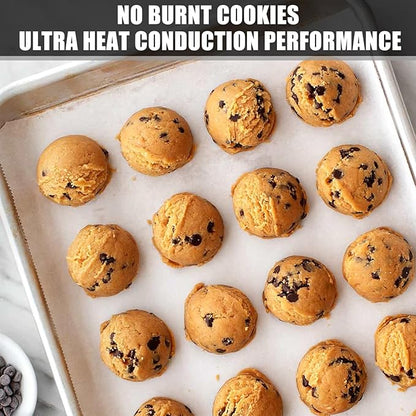 Baking Sheet Cookie Sheet Set of 2, Umite Chef Stainless Steel Baking Pans Tray Professional 16 x 12 x 1 inch, Non Toxic & Healthy, Mirror Finish & Rust Free, Easy Clean & Dishwasher Safe
