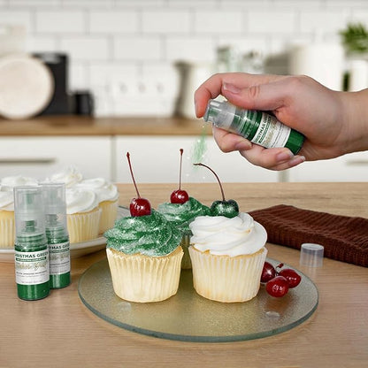 Bakell - Christmas Green Tinker Dust (4g, 1x Mini Spray Pump) Edible Glitter for Food, Desserts, and Beverages!