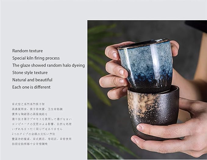 Ceramic Tea Cup, Kung Fu Tea set, Coffee Cup, Yerba Mate Set 4-piece companion cup set (4 colors)