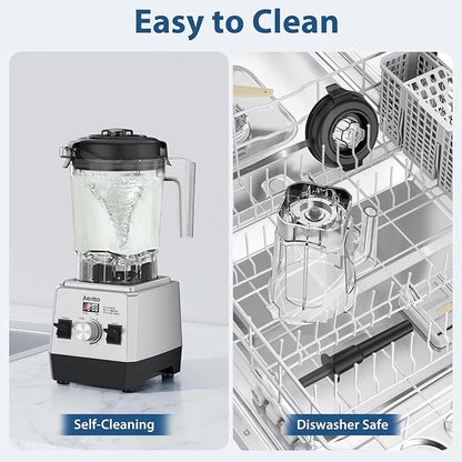 Aeitto Blenders for Kitchen with 68Oz. Large Capacity, 1800W Max Power Smoothie blender, 3 Preset Programs & 7 Speeds, Professional Countertop Blender for Smoothies, Frozen Drinks, Generation1 Silver