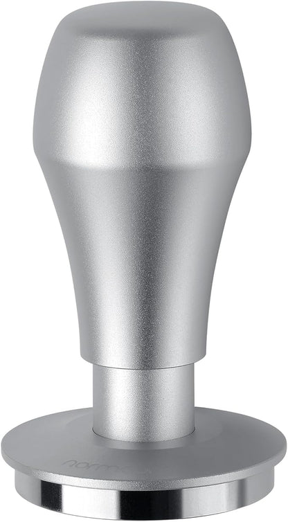 Normcore 51mm Coffee Tamper V4.1 with Click Sound Feedback, Spring Loaded Tamper With Flat Base, Espresso Barista Tamper Compatible with 51mm Delonghi Portafilter, Anodized Aluminum Handle, Silver