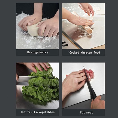 Stainless Steel Cutting Boards for Kitchen,Baking Board,Pastry Board,kneading Panel - Suitable for Cutting Vegetables, Fruits, Meat,bread - Easy To Clean and Store (70x40cm/27.5x15.7in)
